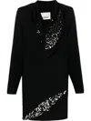 Isabel Marant Lazeli Draped Sequin-embellished Crepe Mini Dress In Black