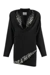 Isabel Marant Lazeli Draped Sequin-embellished Crepe Mini Dress In Black