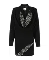 Isabel Marant Lazeli Draped Sequin-embellished Crepe Mini Dress In Black