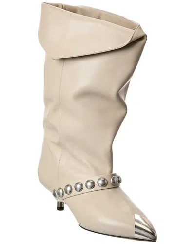 Isabel Marant Leabys Leather Boot In White