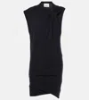 Isabel Marant Leany Asymmetric Cotton Jersey Minidress In Black