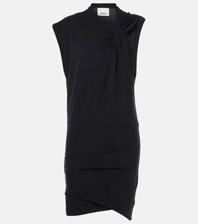 ISABEL MARANT LEANY ASYMMETRIC COTTON JERSEY MINIDRESS