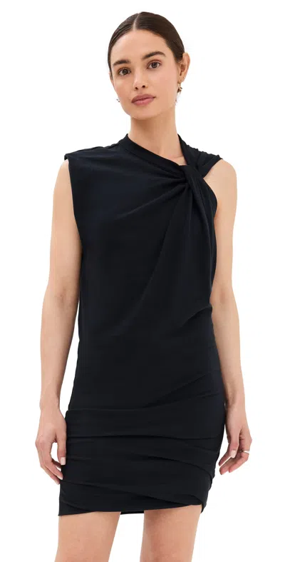 Isabel Marant Leany Twisted Mini Dress In Black