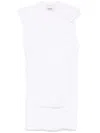 Isabel Marant Organic Cotton Ribbed Crew-neck Asymmetric Sleeveless Cutout T-shirt In Weiss
