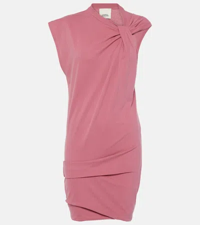 Isabel Marant Leanyga Draped Cotton Minidress In 粉色