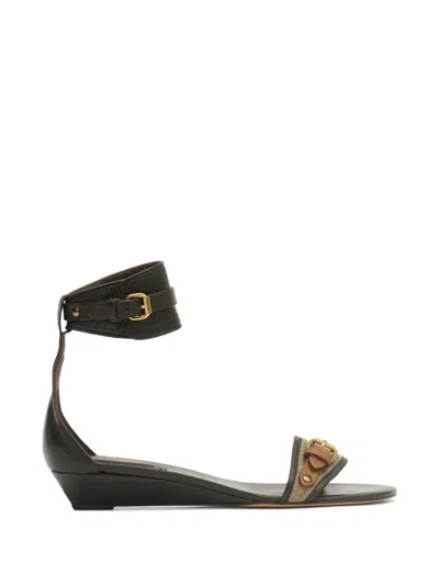 Isabel Marant Leather And Fabric Sandals In Animal Print
