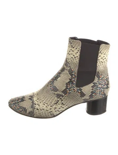 Pre-owned Isabel Marant Leather Animal Print Chelsea Boots In Neutrals