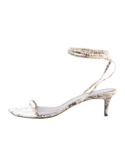 Pre-owned Isabel Marant Leather Animal Print Sandals In Neutrals