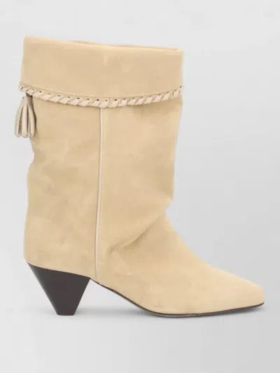 Isabel Marant Leather Ankle Boots In Gold