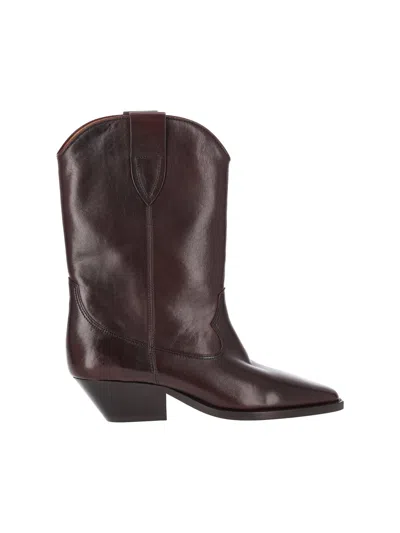 Isabel Marant Leather Ankle Boots In Brown
