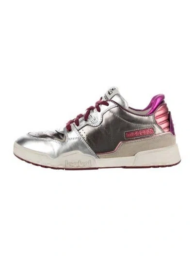 Pre-owned Isabel Marant Leather Athletic Sneakers In Metallic/silver