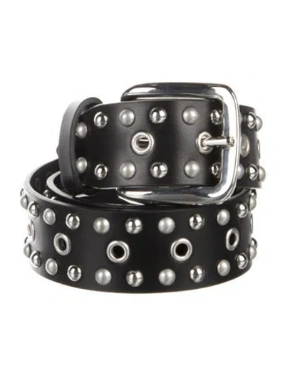 Pre-owned Isabel Marant Leather Beaded Accents Belt In Black