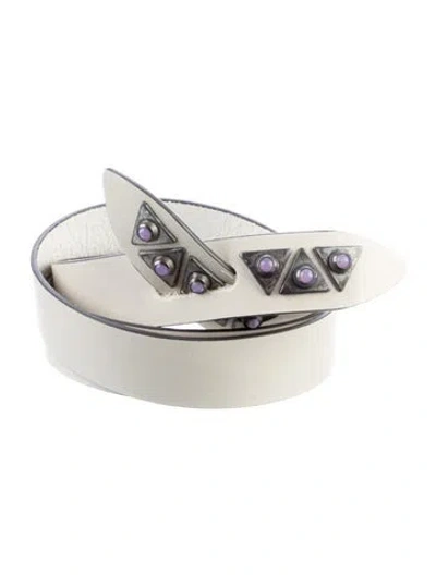Pre-owned Isabel Marant Leather Belt In White