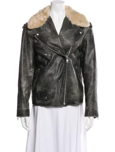 Pre-owned Isabel Marant Leather Biker Jacket In Black