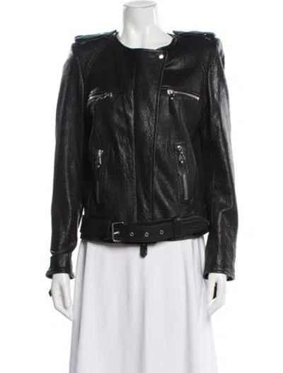Pre-owned Isabel Marant Leather Biker Jacket In Black