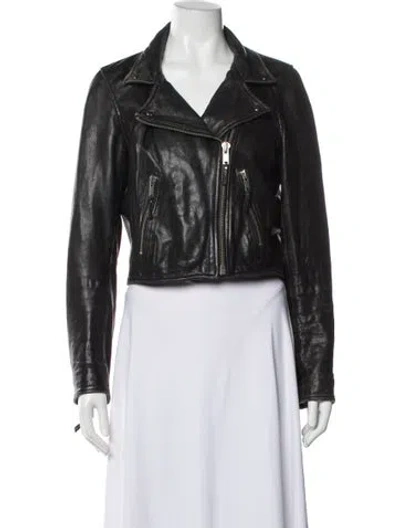 Pre-owned Isabel Marant Leather Biker Jacket In Black