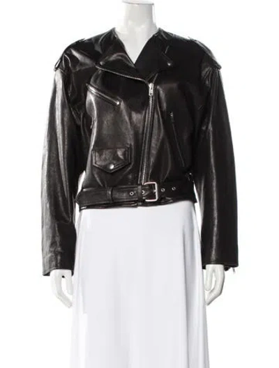 Pre-owned Isabel Marant Leather Biker Jacket In Black