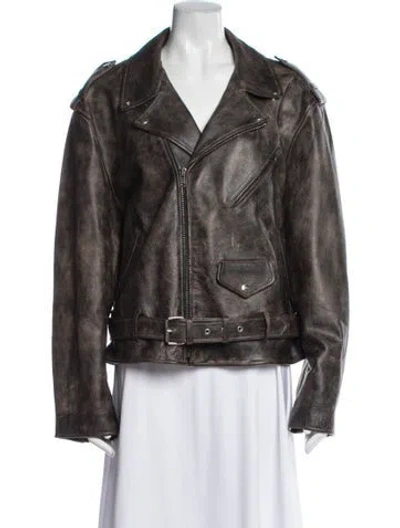 Pre-owned Isabel Marant Leather Biker Jacket In Brown