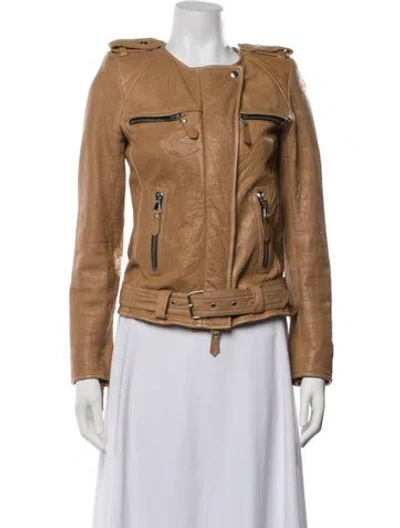 Pre-owned Isabel Marant Leather Biker Jacket In Brown