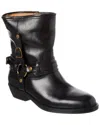 Isabel Marant 40mm Buckle-strap Leather Biker Boots In Black