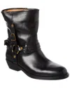 Isabel Marant 40mm Buckle-strap Leather Biker Boots In Black