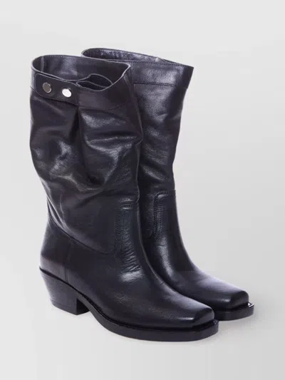 Isabel Marant Leather Boots Buckle Strap Heeled
