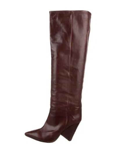 Pre-owned Isabel Marant Leather Boots In Burgundy