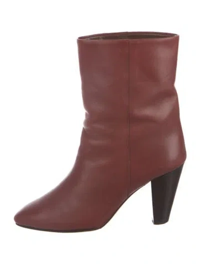 Pre-owned Isabel Marant Leather Boots In Burgundy