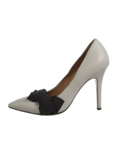 Pre-owned Isabel Marant Leather Bow Accents Pumps In White