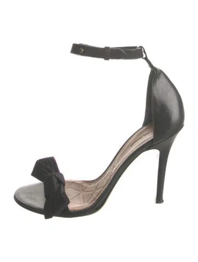 Pre-owned Isabel Marant Leather Bow Accents Sandals In Black