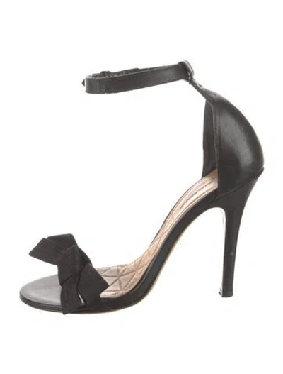 Pre-owned Isabel Marant Leather Bow Accents Sandals In Black