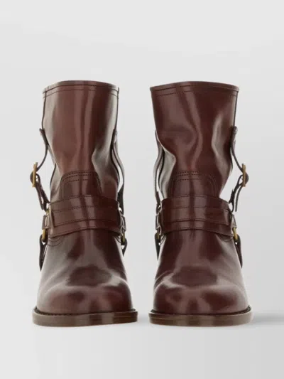 Isabel Marant Leather Buckle Ankle Boots