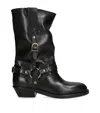 Isabel Marant Knee-high Leather Boots With Buckle Detail In Black