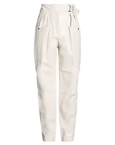 Isabel Marant Leather Casual Pants In White