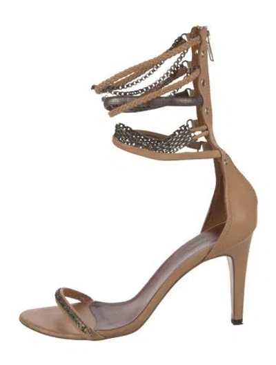 Pre-owned Isabel Marant Leather Chain-link Accents Sandals In Neutral