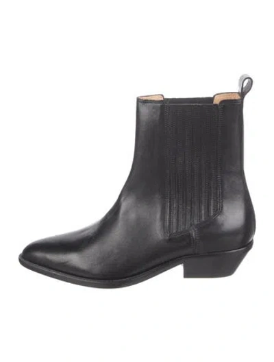 Pre-owned Isabel Marant Leather Chelsea Boots In Black