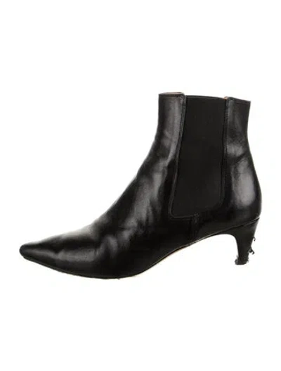 Pre-owned Isabel Marant Leather Chelsea Boots In Black