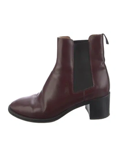 Pre-owned Isabel Marant Leather Chelsea Boots In Burgundy