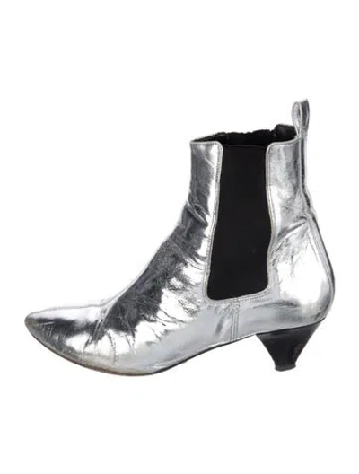 Pre-owned Isabel Marant Leather Chelsea Boots In Silver
