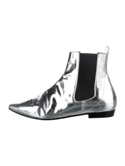 Pre-owned Isabel Marant Leather Chelsea Boots In Silver