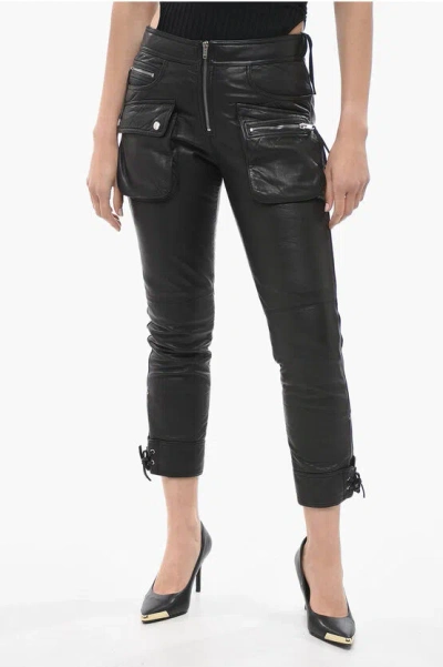 Isabel Marant Leather Ciane Multipocket Trousers In Black