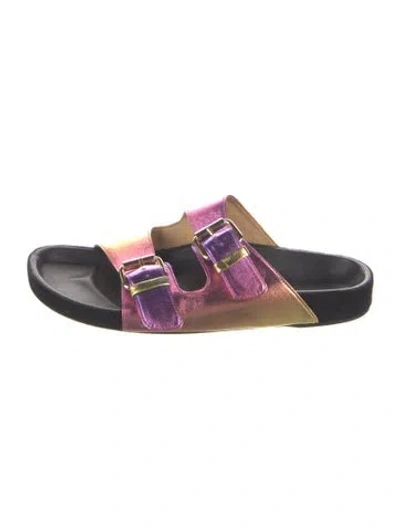 Pre-owned Isabel Marant Leather Colorblock Pattern Slides