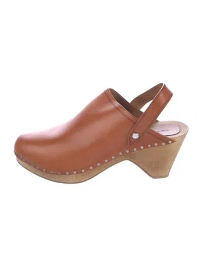 Pre-owned Isabel Marant Leather Colorblock Pattern Slingback Pumps In Orange