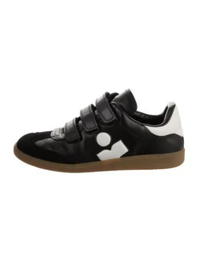 Pre-owned Isabel Marant Leather Colorblock Pattern Sneakers In Black