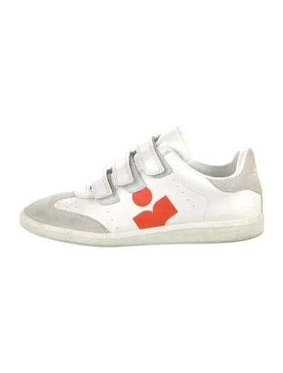 Pre-owned Isabel Marant Leather Colorblock Pattern Sneakers In White