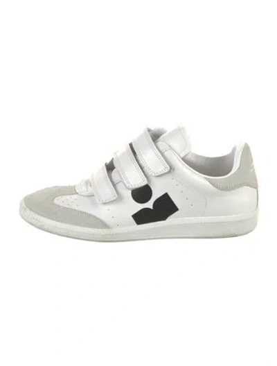 Pre-owned Isabel Marant Leather Colorblock Pattern Sneakers In White