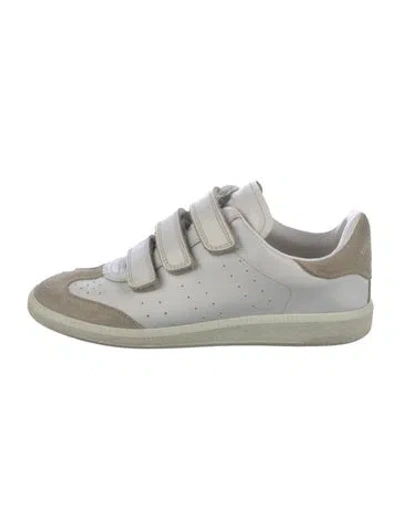 Pre-owned Isabel Marant Leather Colorblock Pattern Sneakers In White