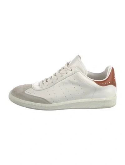 Pre-owned Isabel Marant Leather Colorblock Pattern Sneakers In White
