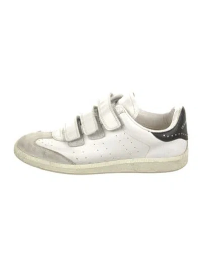Pre-owned Isabel Marant Leather Colorblock Pattern Sneakers In White