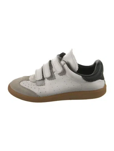 Pre-owned Isabel Marant Leather Colorblock Pattern Sneakers In White
